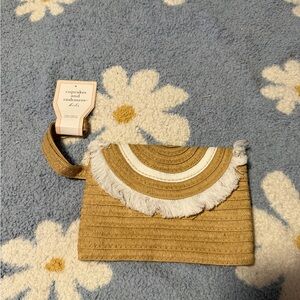 cupcakes & cashmere Tan and White Kids Wristlet Or Clutch